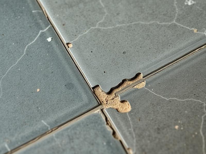 Lifting and cracked floor tiles