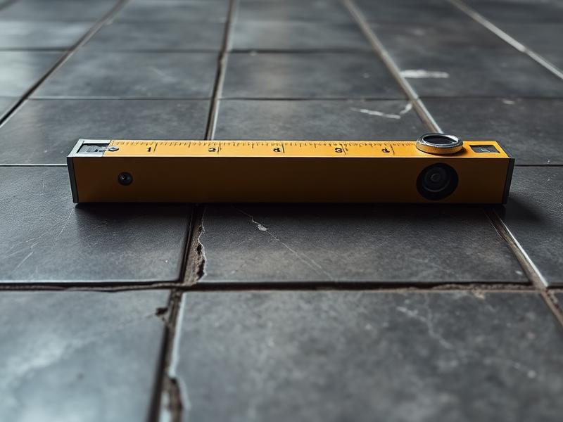Uneven tiled floor with visible lippage between tiles